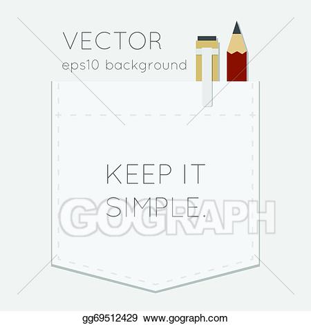Clipart pencil pocket. Eps illustration vector gg