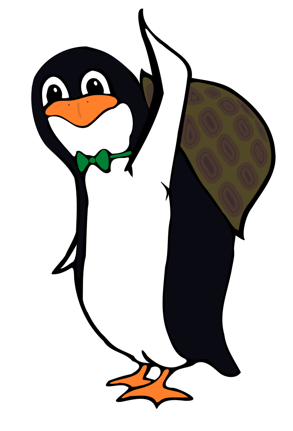clipart penguin back