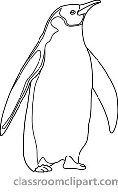 clipart penguin black and white