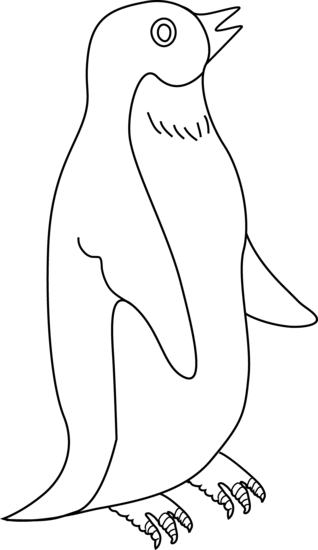 Penguin black and white. Clipart penquin coloring page
