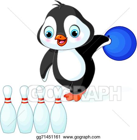 penguin clipart bowling