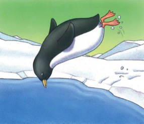 penguins clipart diving