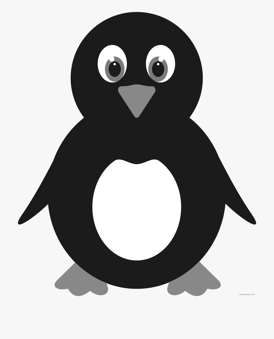 Clipart penguin drawing. Cute animal free black