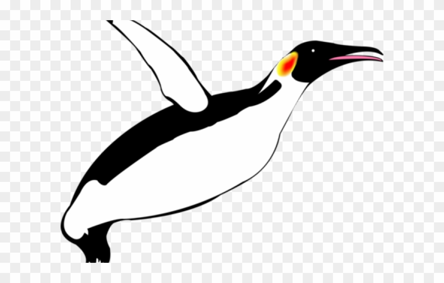 clipart penguin flying