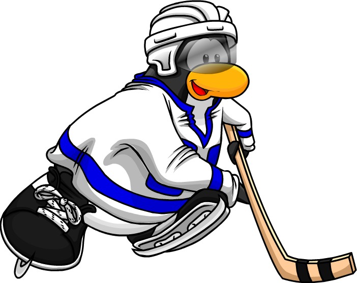 clipart penguin hockey