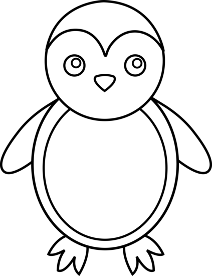 clipart penguin line