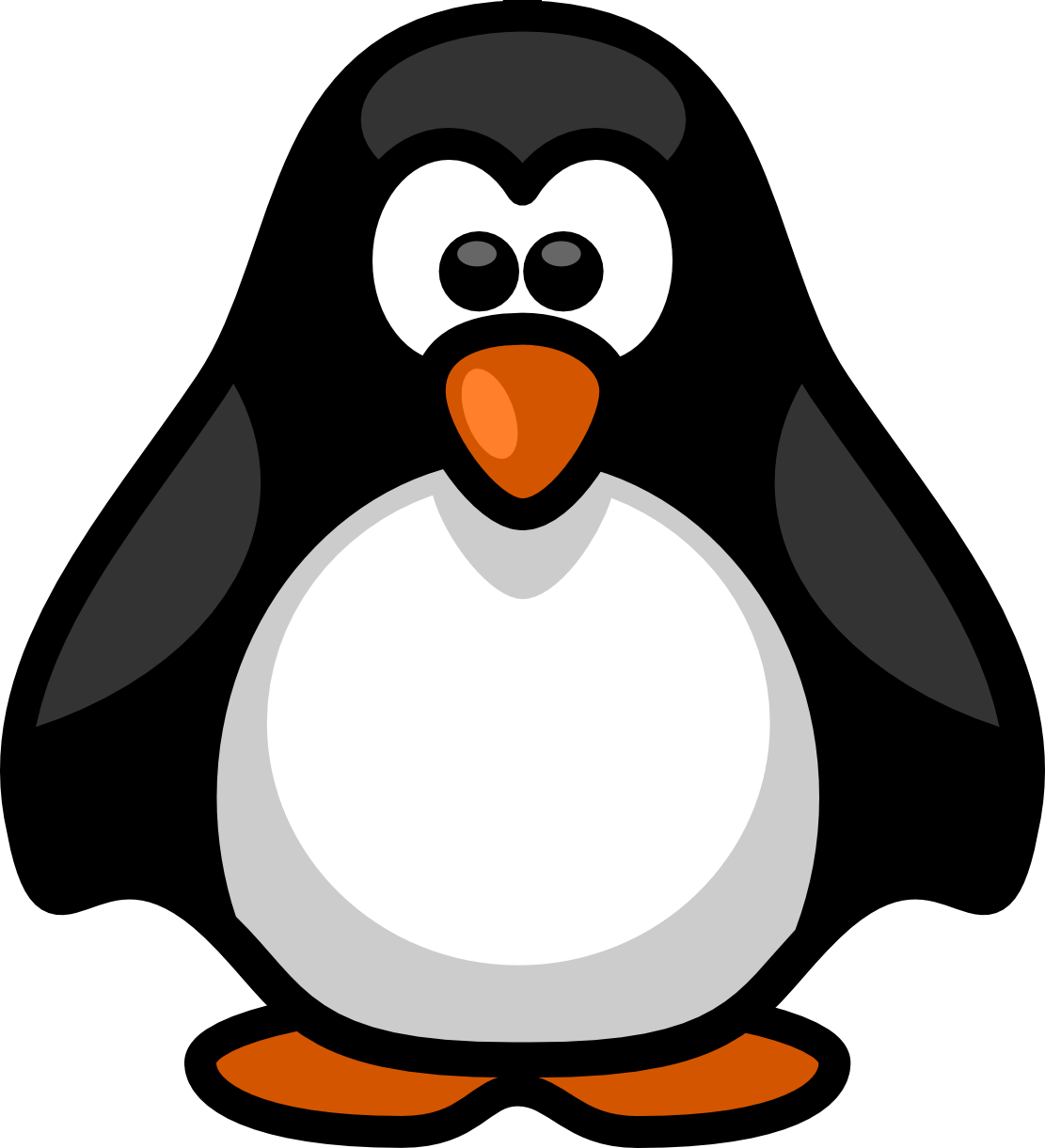 penguins clipart black and white