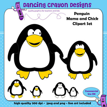 clipart penguin mother