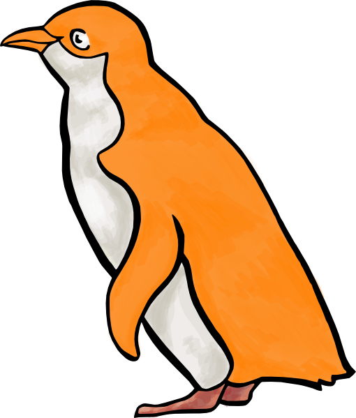 penguins clipart orange