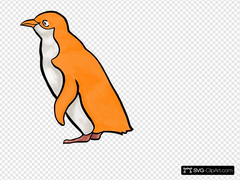 clipart penguin orange