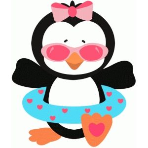 Penguin girl too cool. Clipart penquin summer