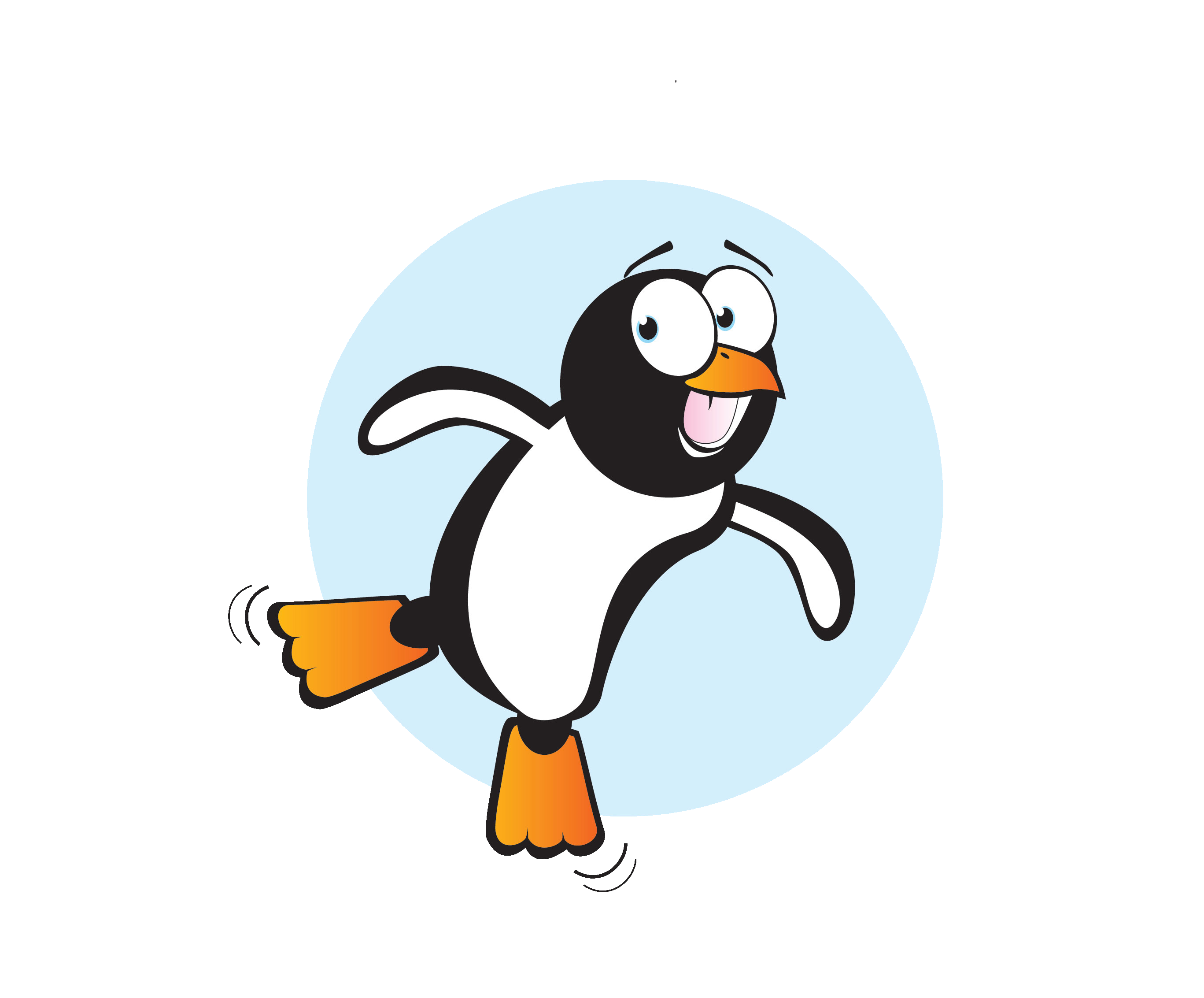 clipart penguin swimming