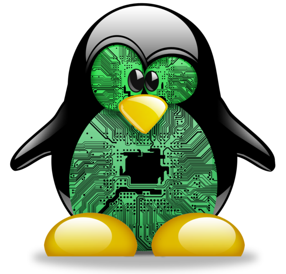 Linux circuit board avatar. Clipart penquin angry penguin