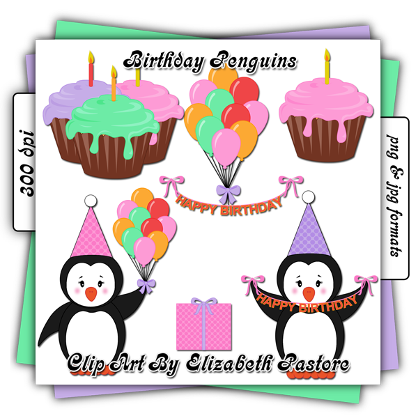 penguins clipart happy birthday