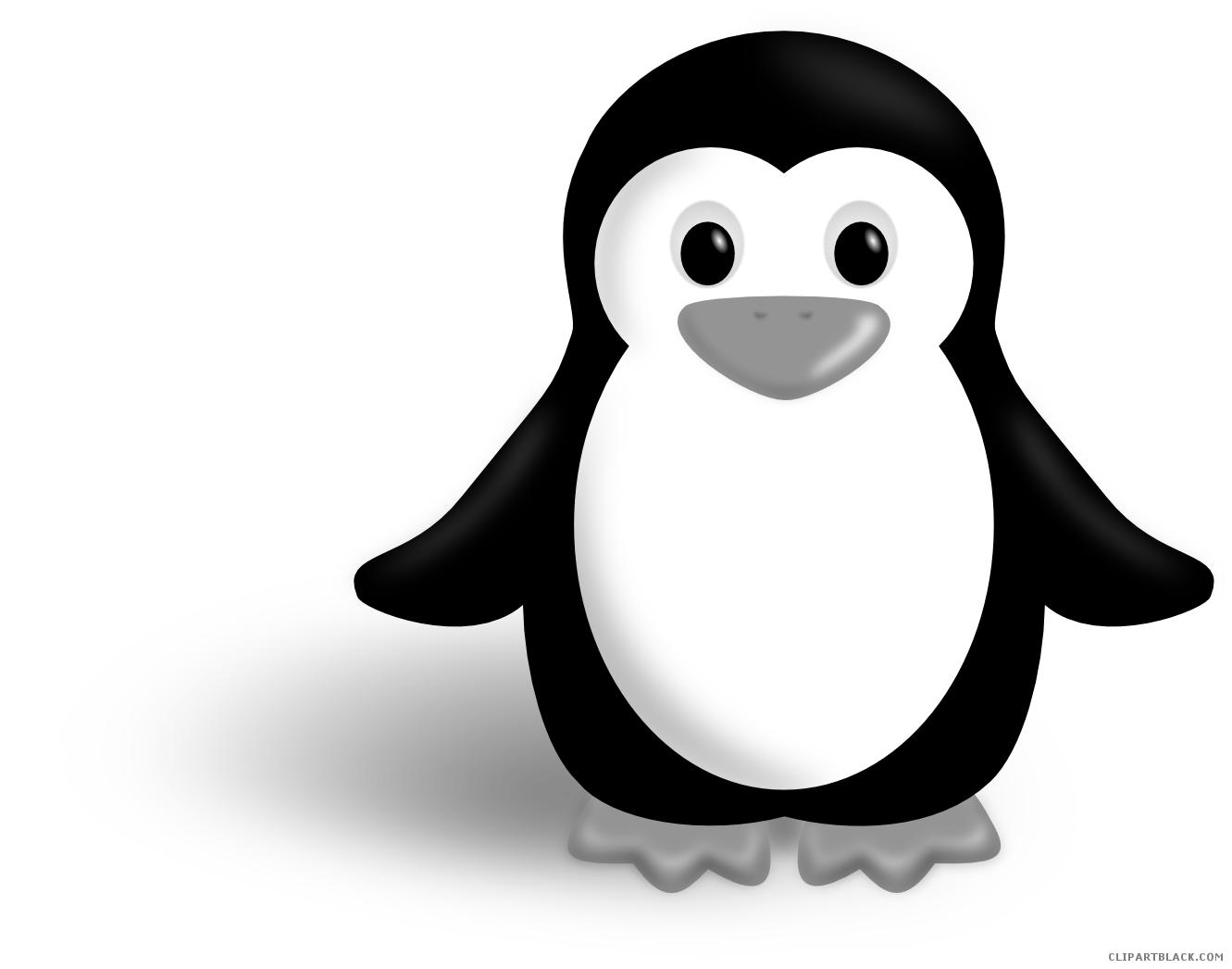 penguin clipart black and white