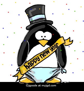 clipart penquin happy new year