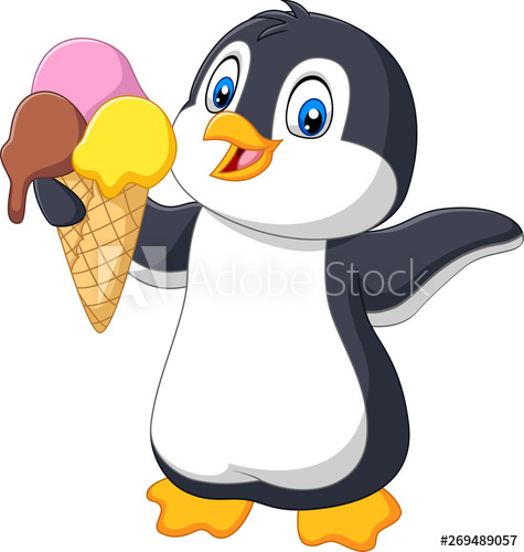 clipart penquin ice cream