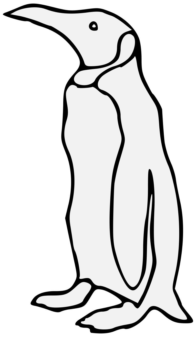 Penguin heraldic art charge. Clipart penquin traceable