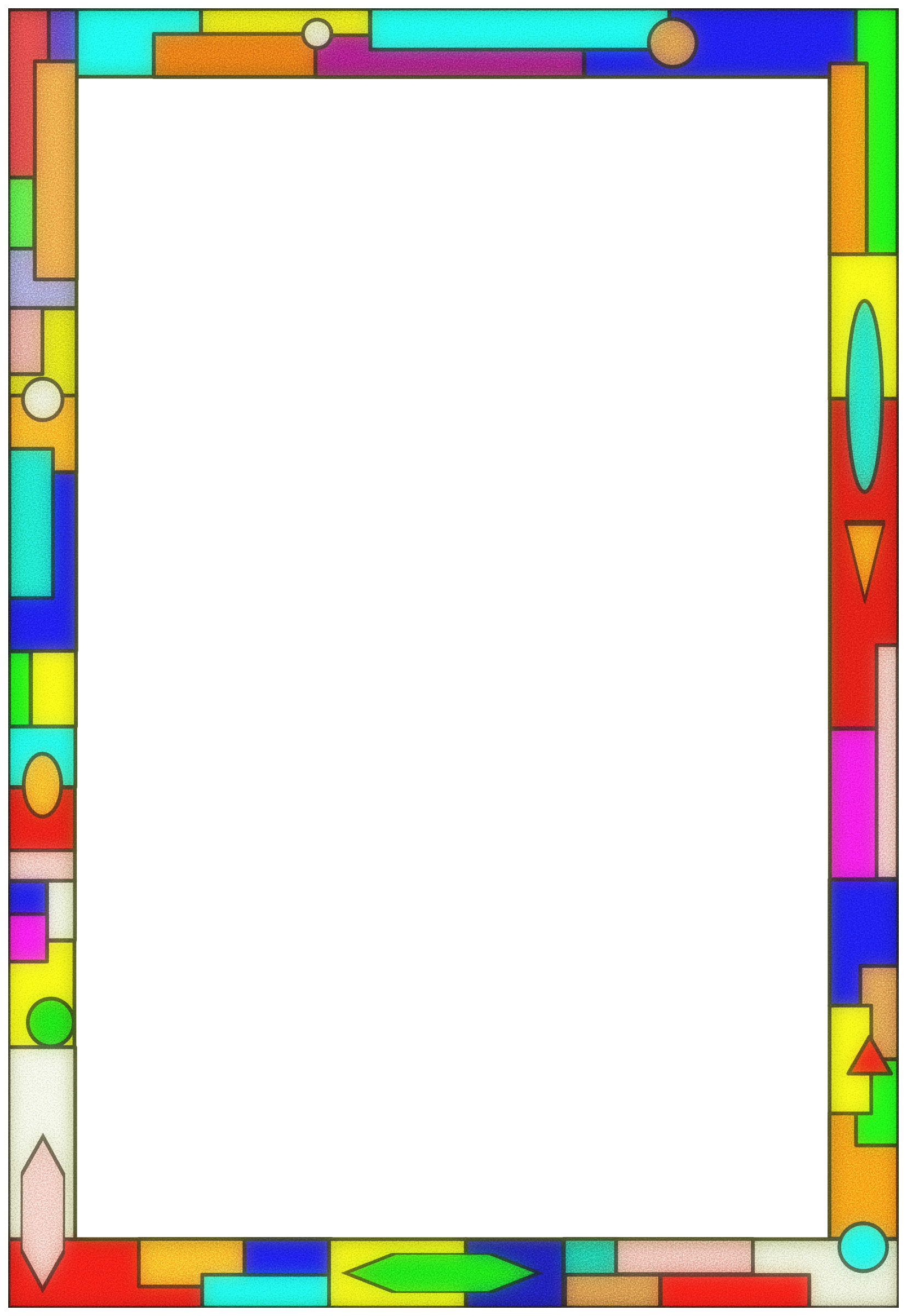 Colorful border png. Clipart stained glass big