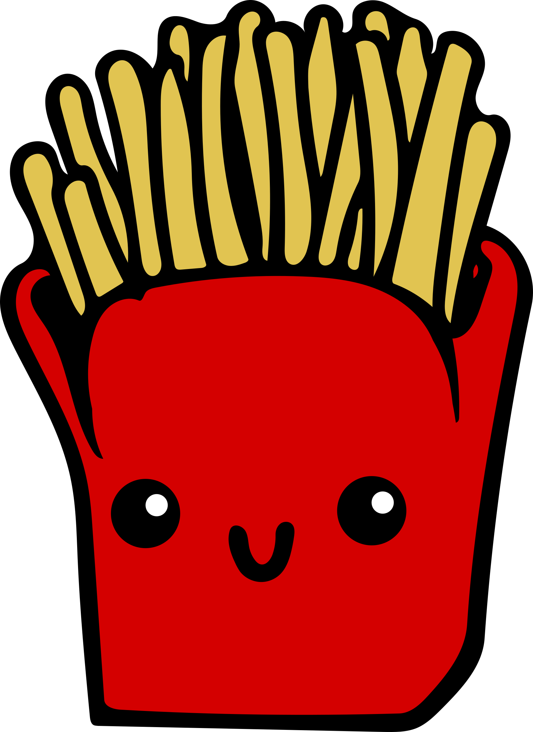 Fries colour big image. Glove clipart kawaii
