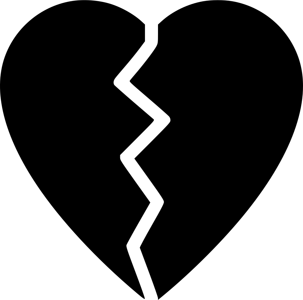 Svg png icon free. White clipart broken heart