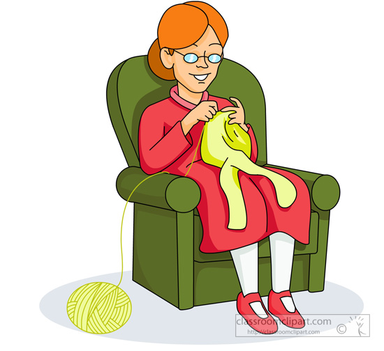 crochet clipart grandmother knitting