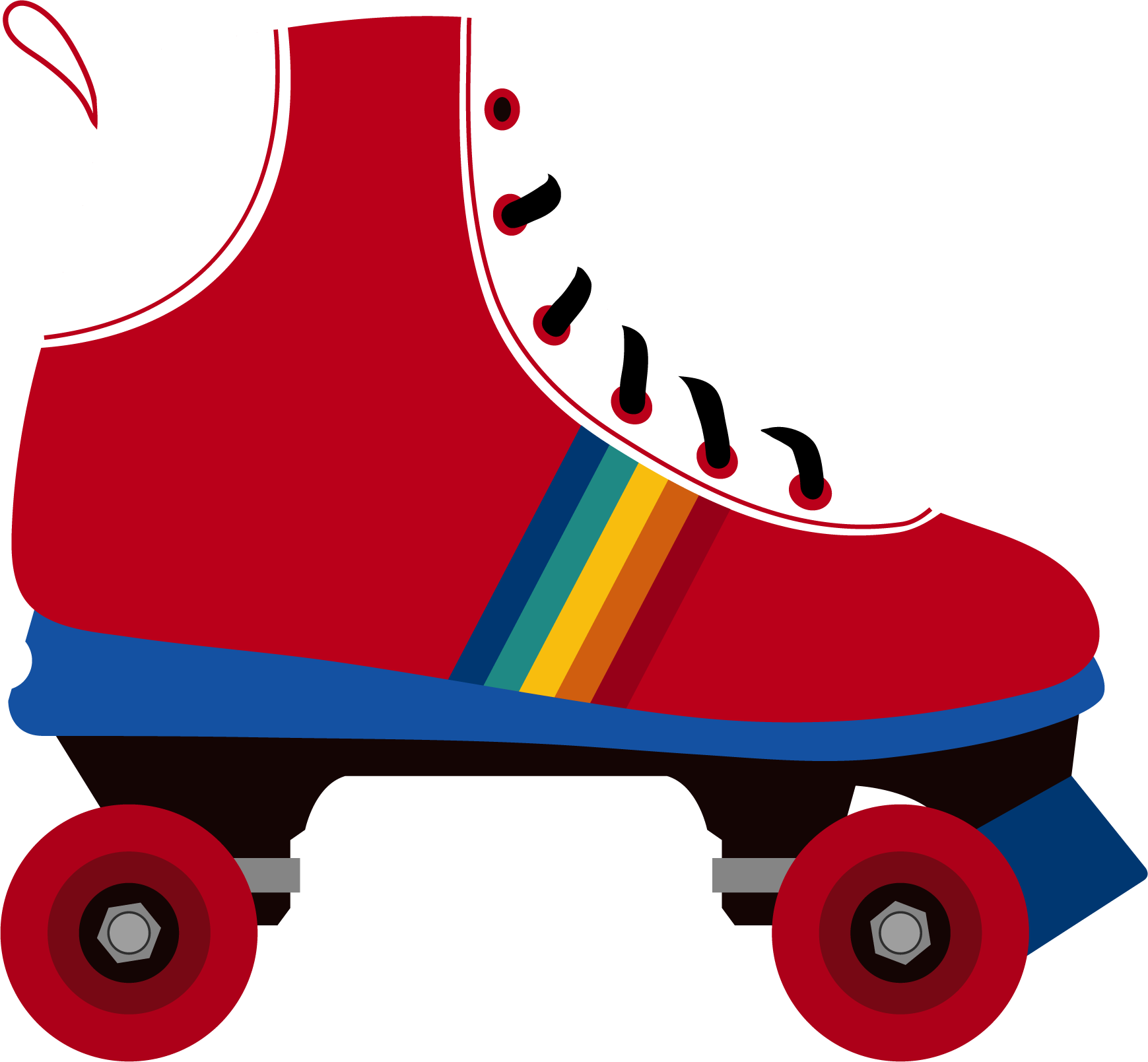 Clipart rainbow roller skate, Clipart rainbow roller skate Transparent