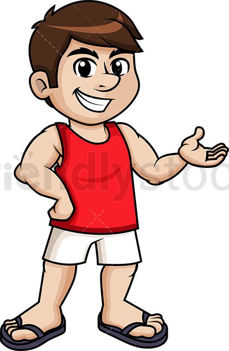 Clipart summer person. Charming man dressed for