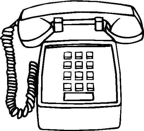 phone clipart black and white