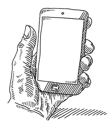 clipart phone drawing