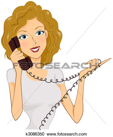 clipart phone woman