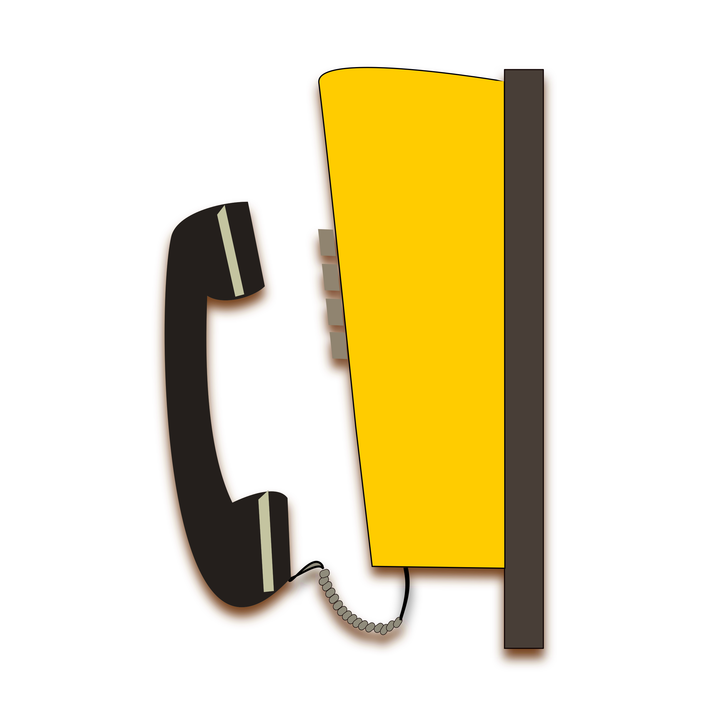 clipart phone yellow