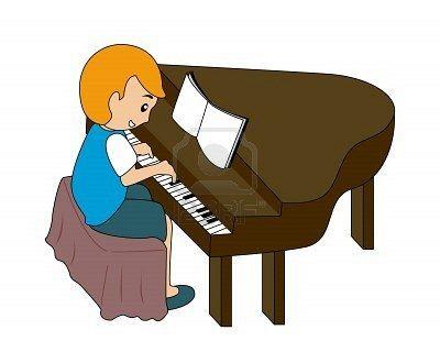 clipart piano cartoon play