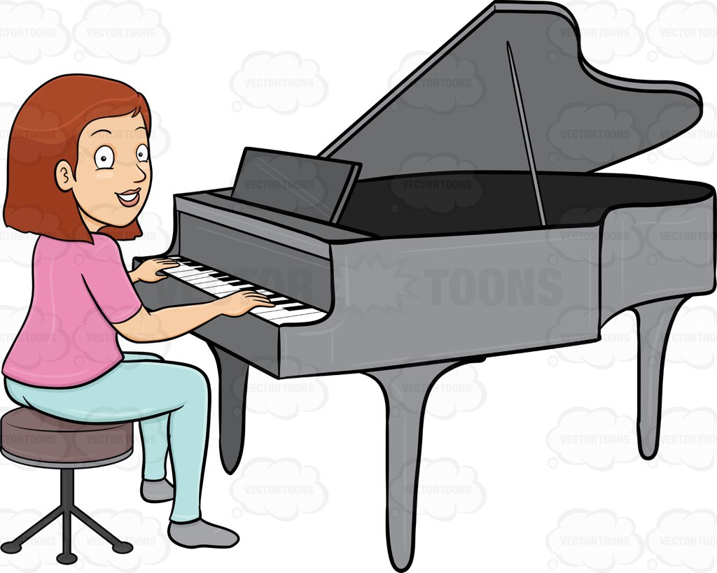 clipart piano cartoon play
