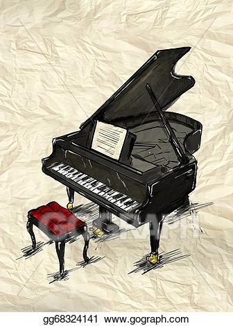 Clipart piano classical piano. Painting image stock illustration