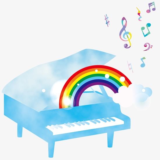 clipart piano colourful