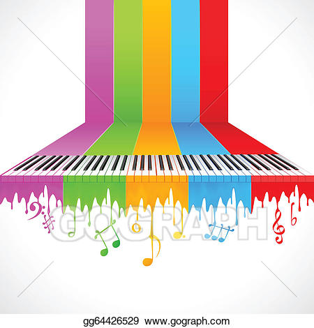 clipart piano colourful