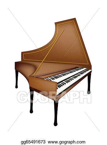 Eps illustration a retro. Clipart piano harpsichord