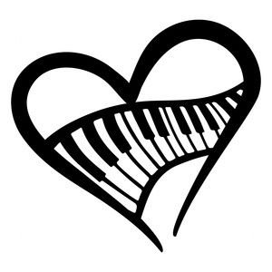 piano clipart heart