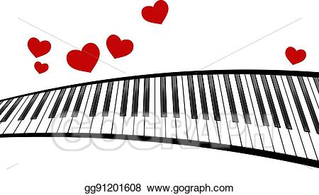 clipart piano heart
