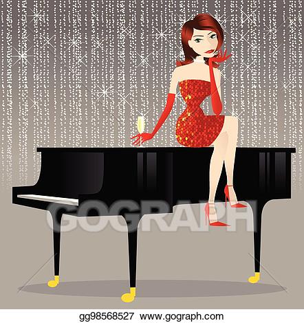 piano clipart singer