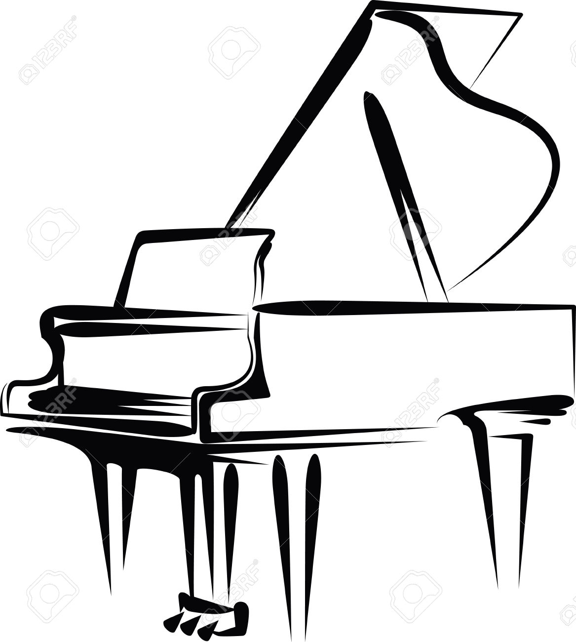 clipart piano sketches