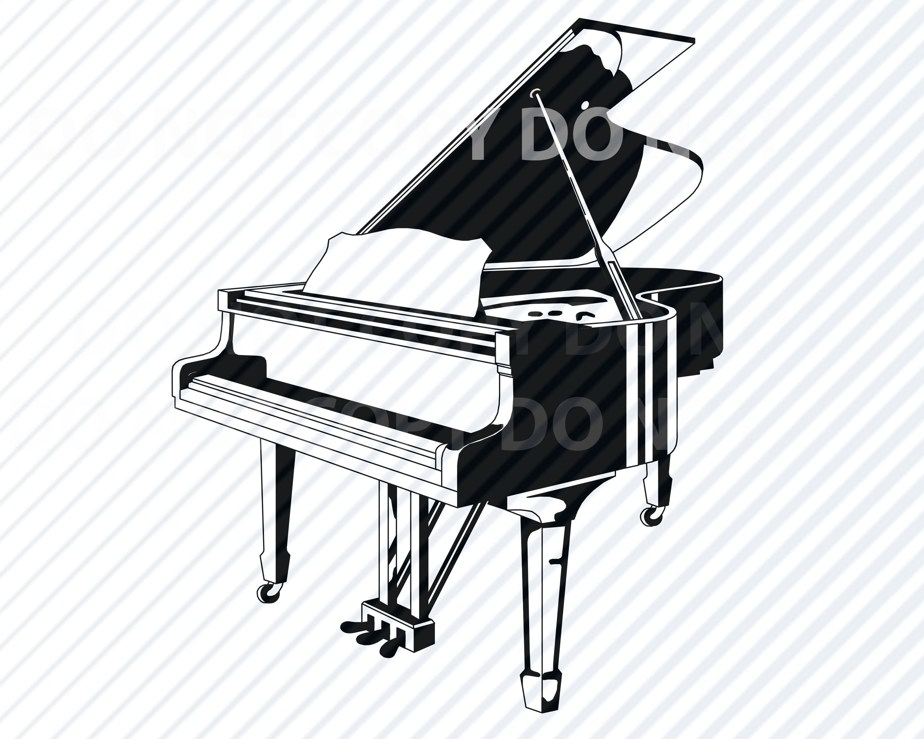 Files for cricut silhouette. Clipart piano svg