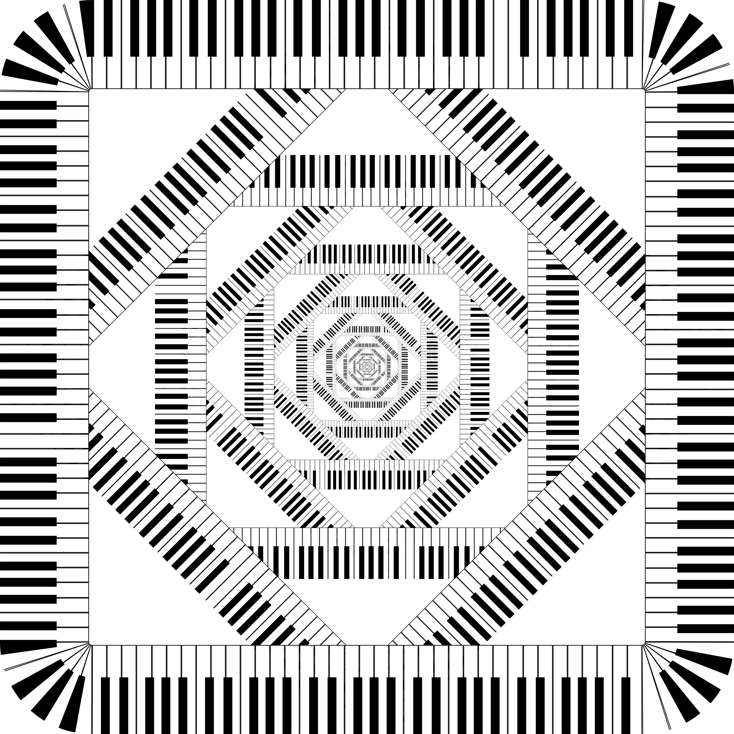 Clipart piano swirl. Keys rounded square vortex