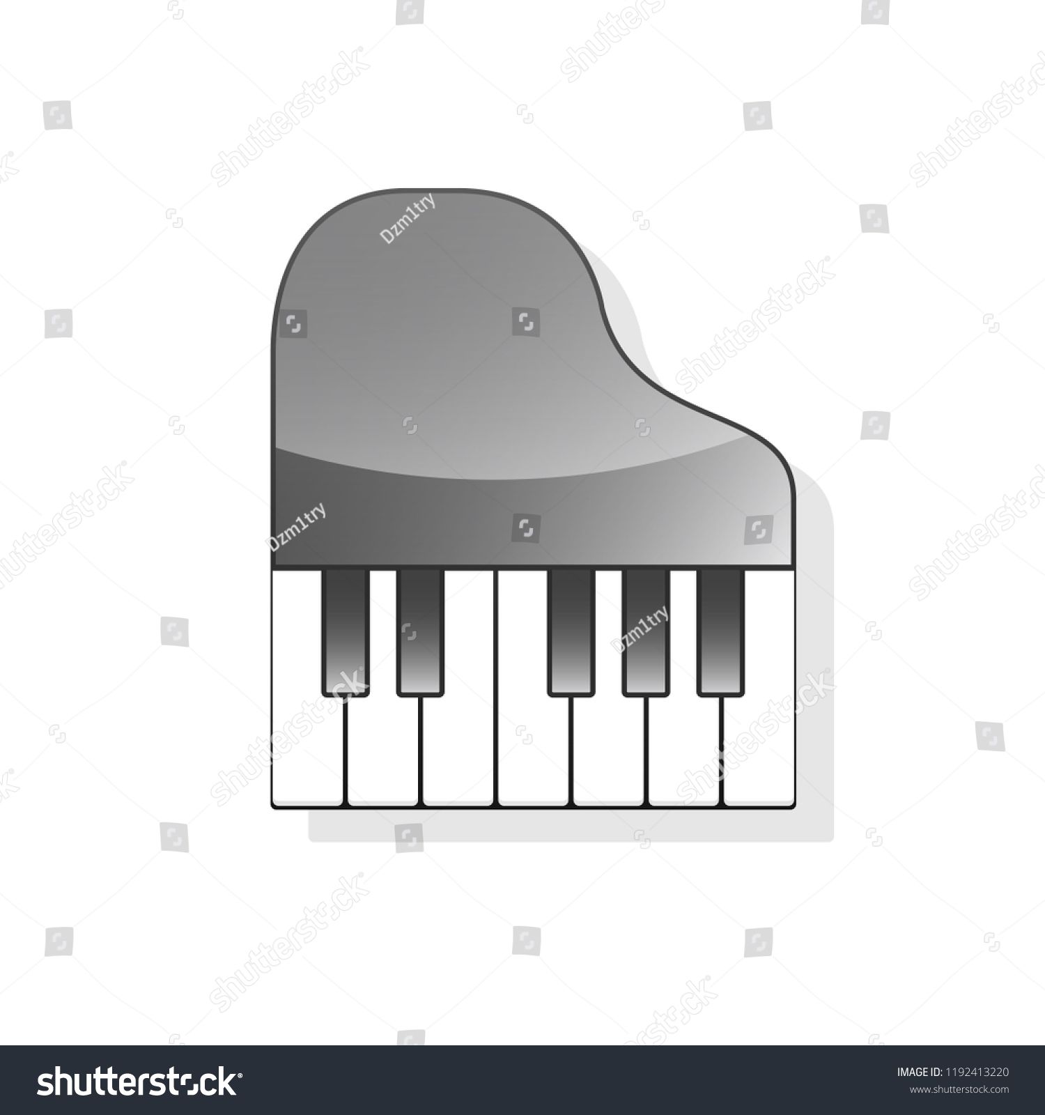 piano clipart top view