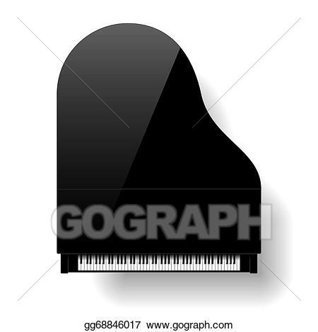 Piano clipart top view. Eps illustration black grand