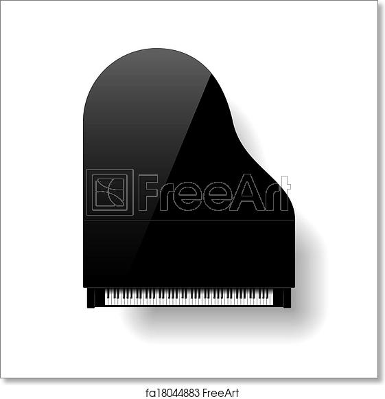 Clipart piano top view. Free art print of