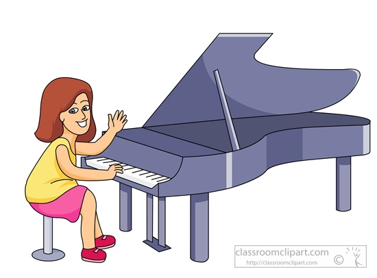 piano clipart little girl