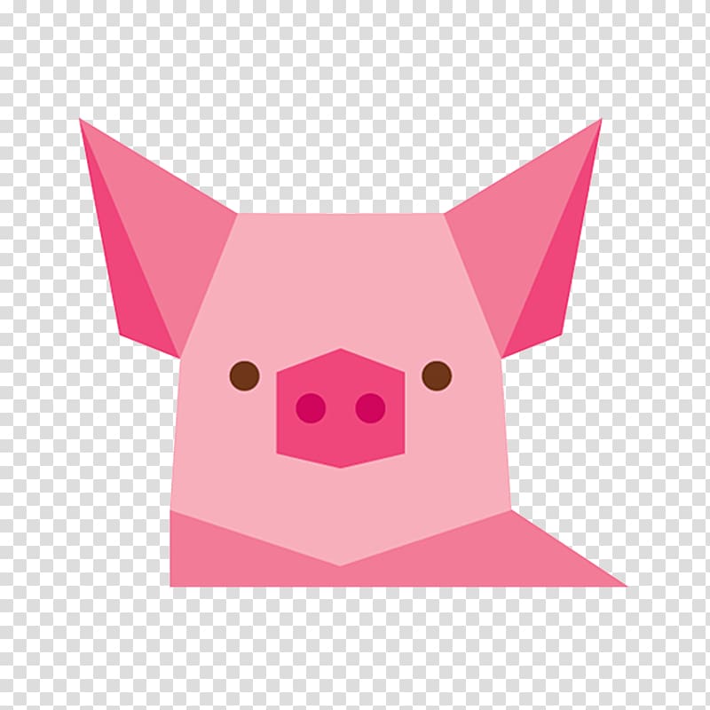 Domestic animal geometry shape. Clipart pig abstract