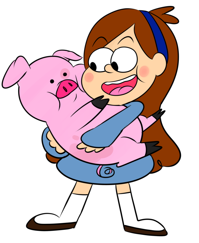 Pig clipart animated. A girl and her